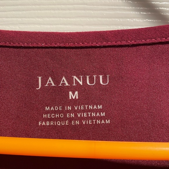 Jaanuu Womens scrub top in Wine color - Picture 2 of 3